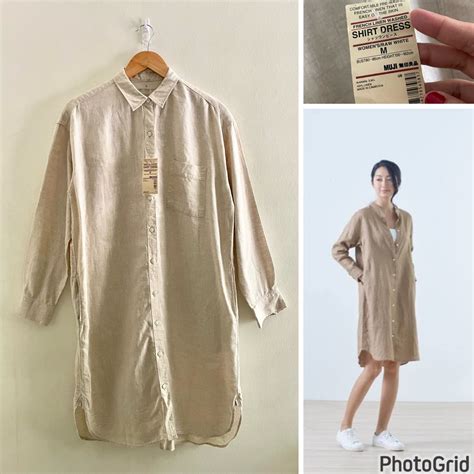 Muji Nude Linen Shirt Dress Women S Fashion Dresses Sets Dresses On Carousell