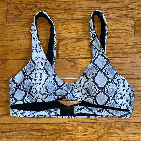 Snake Print Bikini Top With Buckle Detail Never Depop