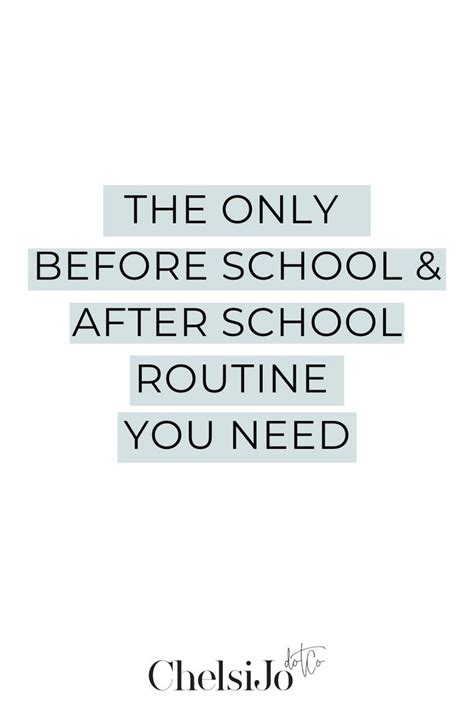 The Only Before School And After School Routine You Need After School