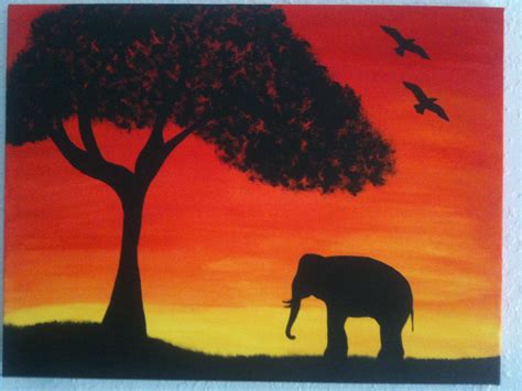 Original Silhouette Acrylic Painting By Shmangiepaints On Etsy