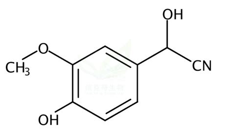 2-羟基-2(4-羟基-3-甲氧基-苯基)乙烷腈/2-羟基-2(4-羟基-3-甲氧基苯基)乙腈 Hydroxy(4-hydroxy-3-methoxyphenyl)acetonitrile ...