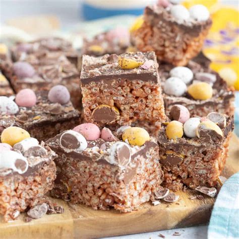 Easy Mini Egg Rice Krispie Squares Recipe Effortless Foodie