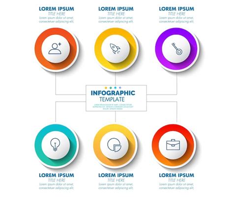 Premium Vector Business Infographic With Circles Button Icon 07