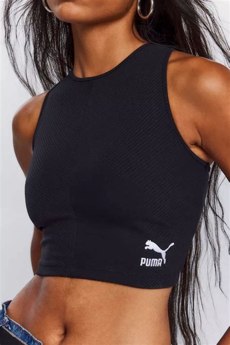 Puma Ribbed Knit Cropped Tank Top Urban Outfitters