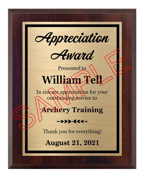 Appreciation Award Plaque for Employee Recognition - Etsy