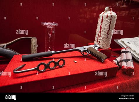 Exhibit Showing Weapons Of Mob Hit Men In The Mob Museum Opened In A