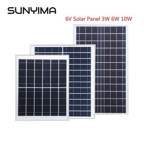 SUNYIMA 6V Solar Panel 3W 6W 10W 15W Photovoltaic Sunpower Solar