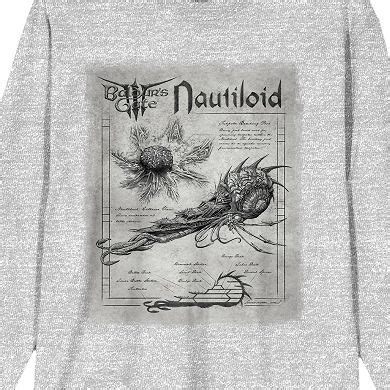 Men's Dungeons & Dragons Baldur's Gate Nautiloid Anatomy Long Sleeve ...