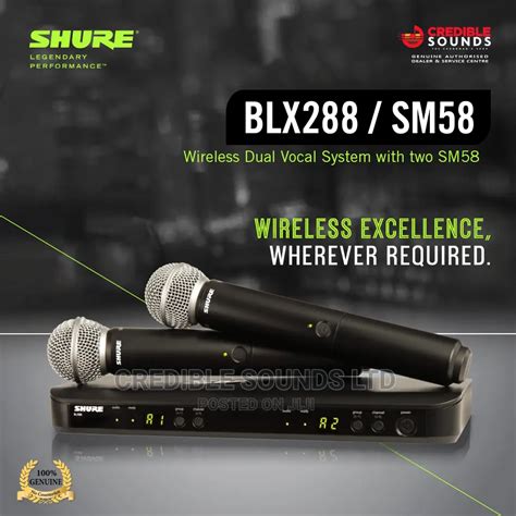 Shure BLX288 SM58 Wireless Dual Vocal System With Two SM58 In Nairobi