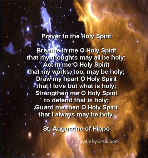 St Augustine Of Hippo S Prayer To The Holy Spirit Saints And Prayers