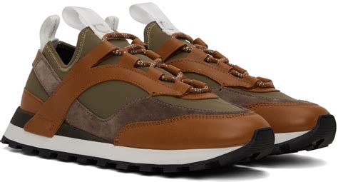 Salvatore Ferragamo Brown Green Indy Sneakers Salvatore Ferragamo