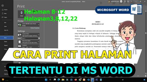 Cara Print Halaman Tertentu Di Microsoft Word YouTube