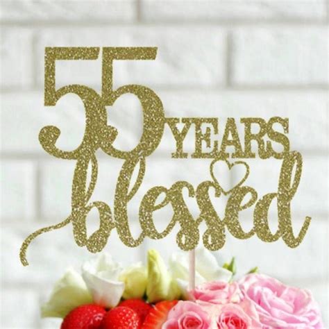 55 And Fabulous Cake Topper 55 Years Young 55th Birthday Etsy