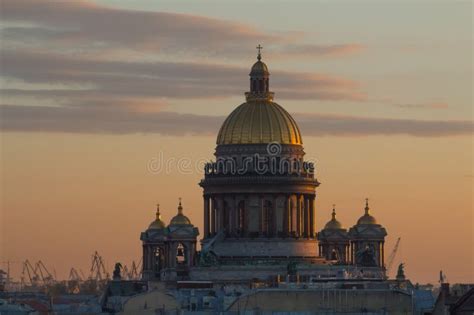 Dome Of St Isaac Cathedral In Summer Evening In Stock Photo Image Of