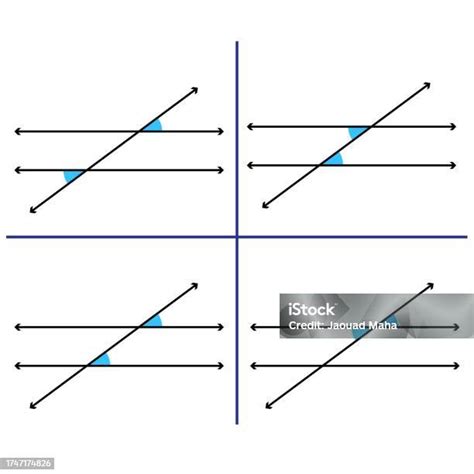 Angles With Parallel Lines In Math Stock Illustration - Download Image ...