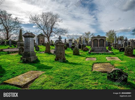 Tombstones Cemetery Image And Photo Free Trial Bigstock