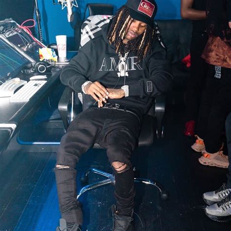 King Von At The Studio Wearing An All Black Gucci And Amiri Fit Inc Style