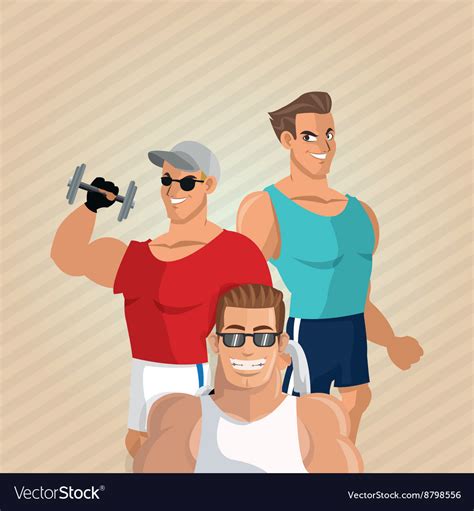 Healthy Lifestyle Cartoon Man Design Royalty Free Vector