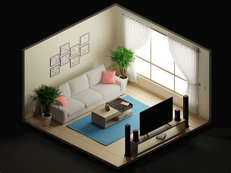 Isometric Rooms Behance