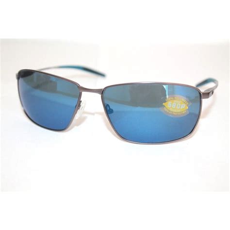 Costa Del Mar Turret Sunglasses Matte Dark Gunmetal Blue Mirror Polarized 580p 005862733158