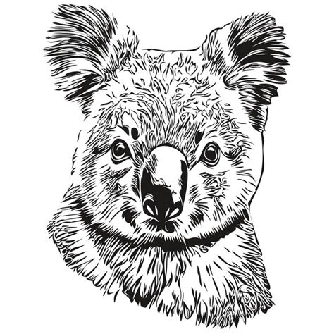 Handgezeichneter Koala auf weißem Hintergrund Koalabär Premium Vektor