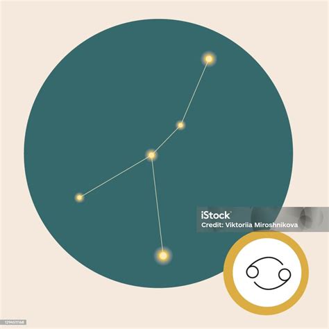 Cancer Zodiac Sign Constellation Isolated Vector Stock Illustration As