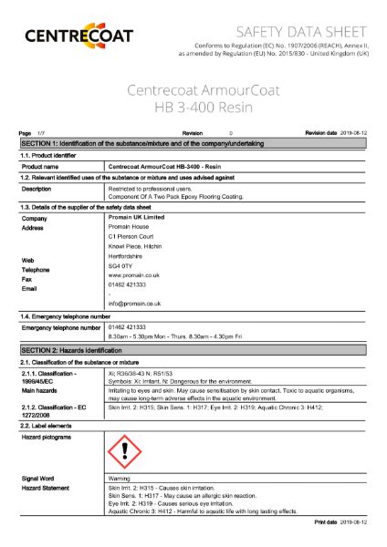 Safety Data Sheet Part A Promain Uk Ltd Nbs Source