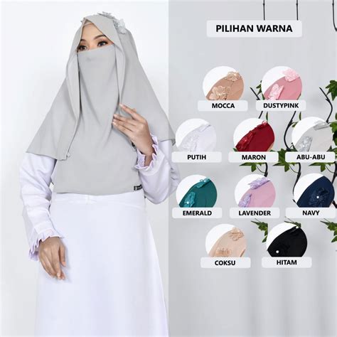 Jual Kerudung Niqab Slayer Cantik Veil Yasmine Khimar Syari Niqab