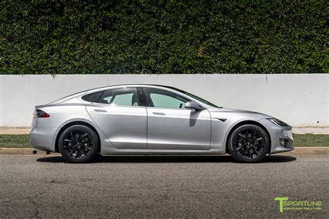 Silver Tesla Model S With 19 Tss Flow Forged Wheels In Gloss Black By