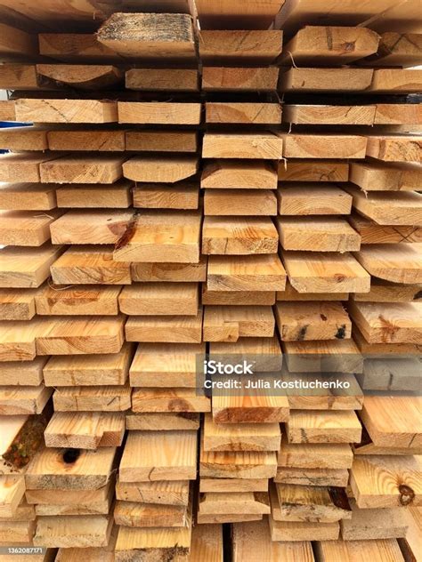 A Bunch Of Planks Stacked Oneonone Background Of Wooden Board Natural