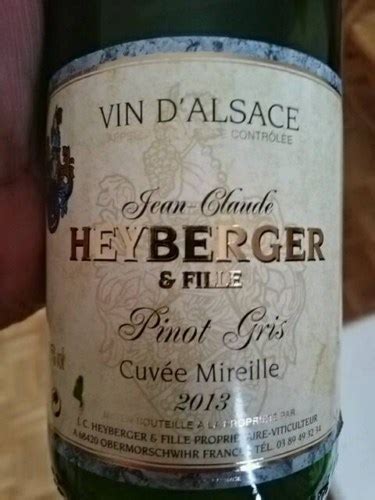 Jean Claude Heyberger Cuv E Mireille Pinot Gris Vivino Us