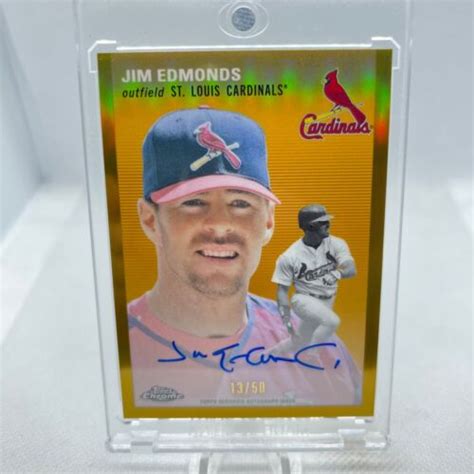 2023 Topps Chrome Platinum Jim Edmonds Gold Refractor Autograph D 50