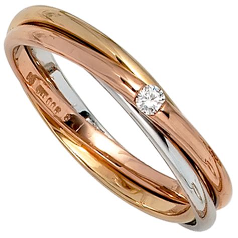 Juwelier Gr Tzmacher Damen Ring Verschlungen Gold Tricolor