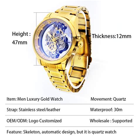 Luxury Men’s Gold Skeleton Automatic Quartz Watches – Mega Savings Store