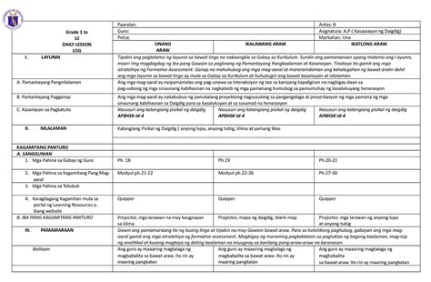 Week 2 For Academic Purposes Daily Lesson Log Grade 1 To 12 Daily Lesson Log Paaralan Antas