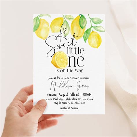 Mama S Main Squeeze Lemon Baby Shower Invitation Yellow Baby Shower