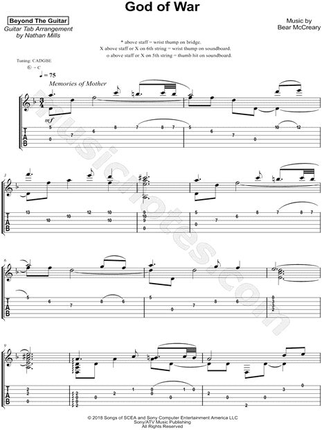 Beyond The Guitar God Of War Guitar Tab In D Minor Download And Print Sku Mn0184569