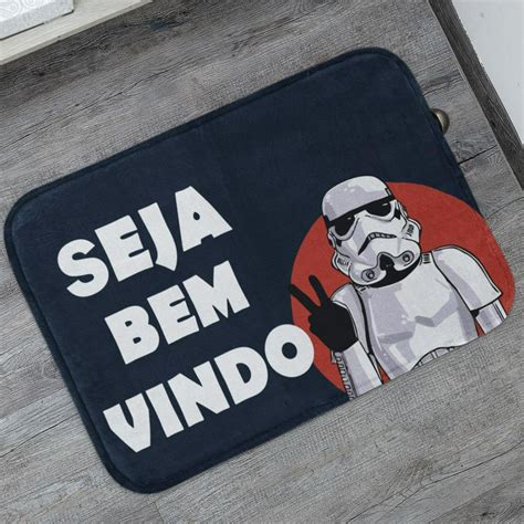 Tapete Porta De Entrada Seja Bem Vindo Star Wars X Cm Antiderrapante