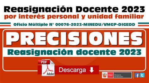 REASIGNACION DOCENTE 2023 Precisiones para el proceso de reasignación