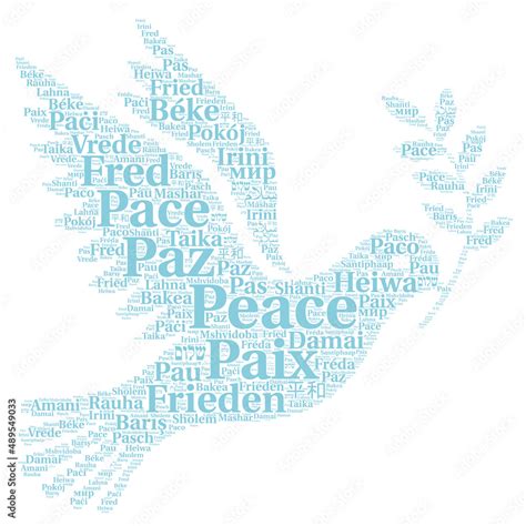 Peace Word Cloud Concept In Different Languages Stock Illustration