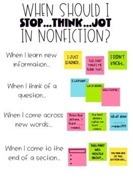 Digital Anchor Chart Stop And Jot In Nonfiction Unit Read To Learn