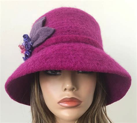 Felted Wool Hat Art Deco Hat Any Color Cloche Hat Gypsy Etsy