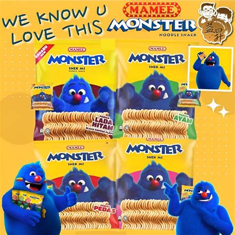 Packs X Gm Self Packaging Mamee Monster Snek Mi Noodle Snack