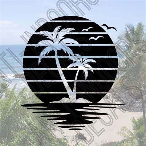 Beach Sunset Vinyl Decal Sticker Adventure Decal Nature Etsy