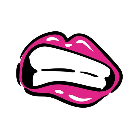 Sexi Mouth And Teeth Pop Art Line And Fill Style Icon 2592542 Vector