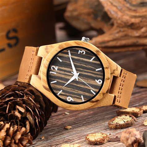 Handmade Wooden Watch For Men Simple Design Bamboo Watch For Boy Green