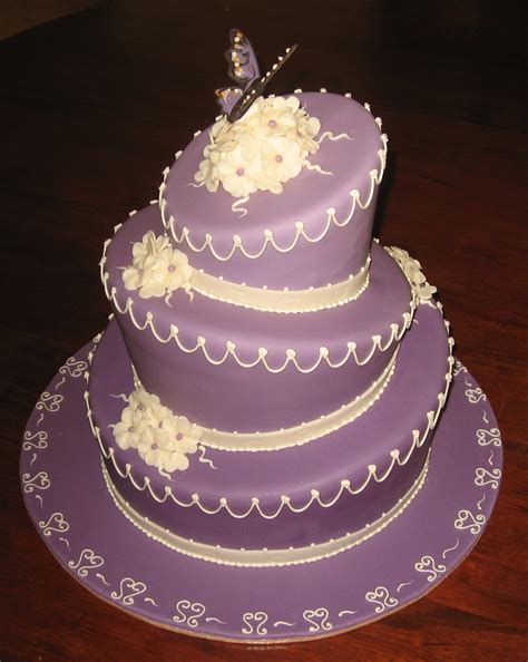 Let Them Eat Cake Purple Wedding Cake