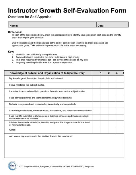 50 Self Evaluation Examples Forms And Questions Templatelab