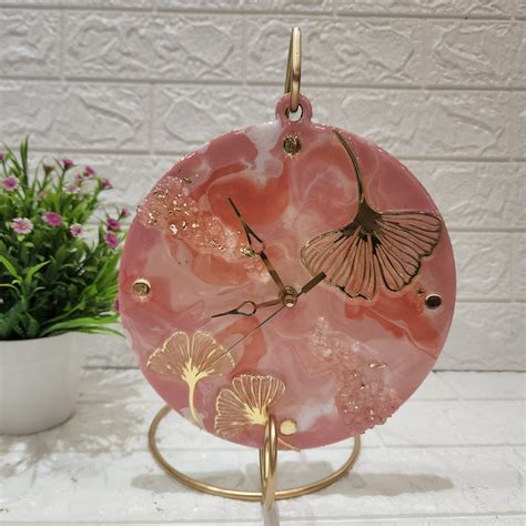 Peaches Ginko Leaf Hanging Table Clock Art Local Product Website