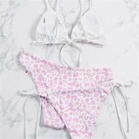 Leopard Print Piece Bikini Barely Worn In Perfect Depop